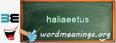 WordMeaning blackboard for haliaeetus